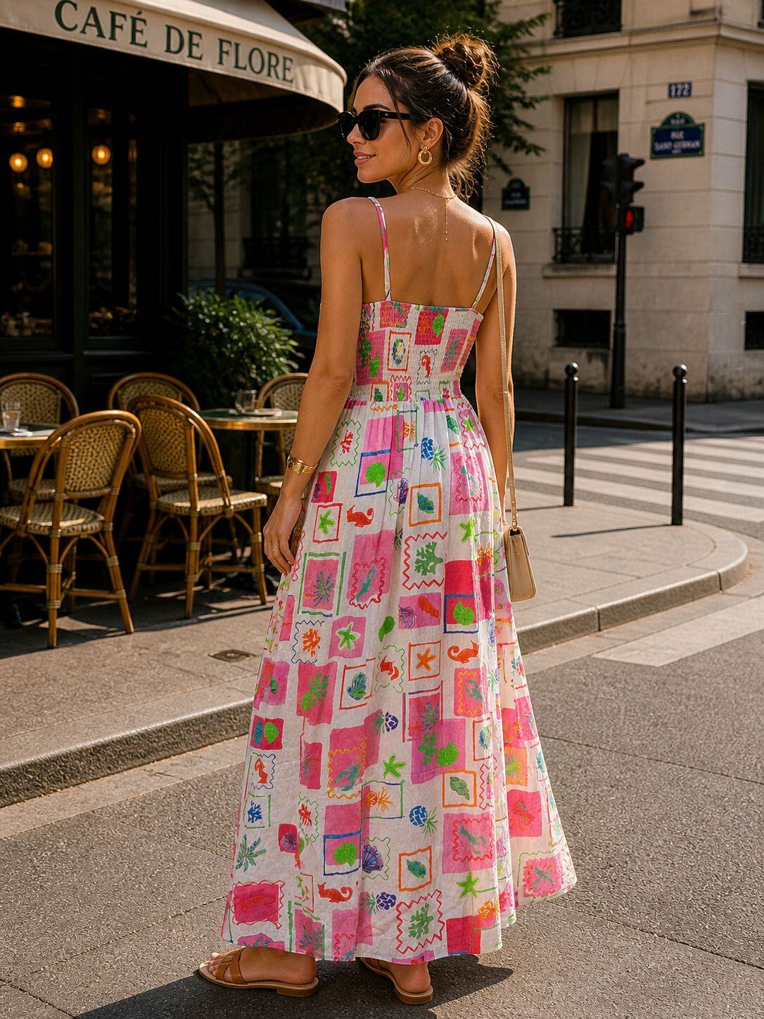 Patch work pink maxi