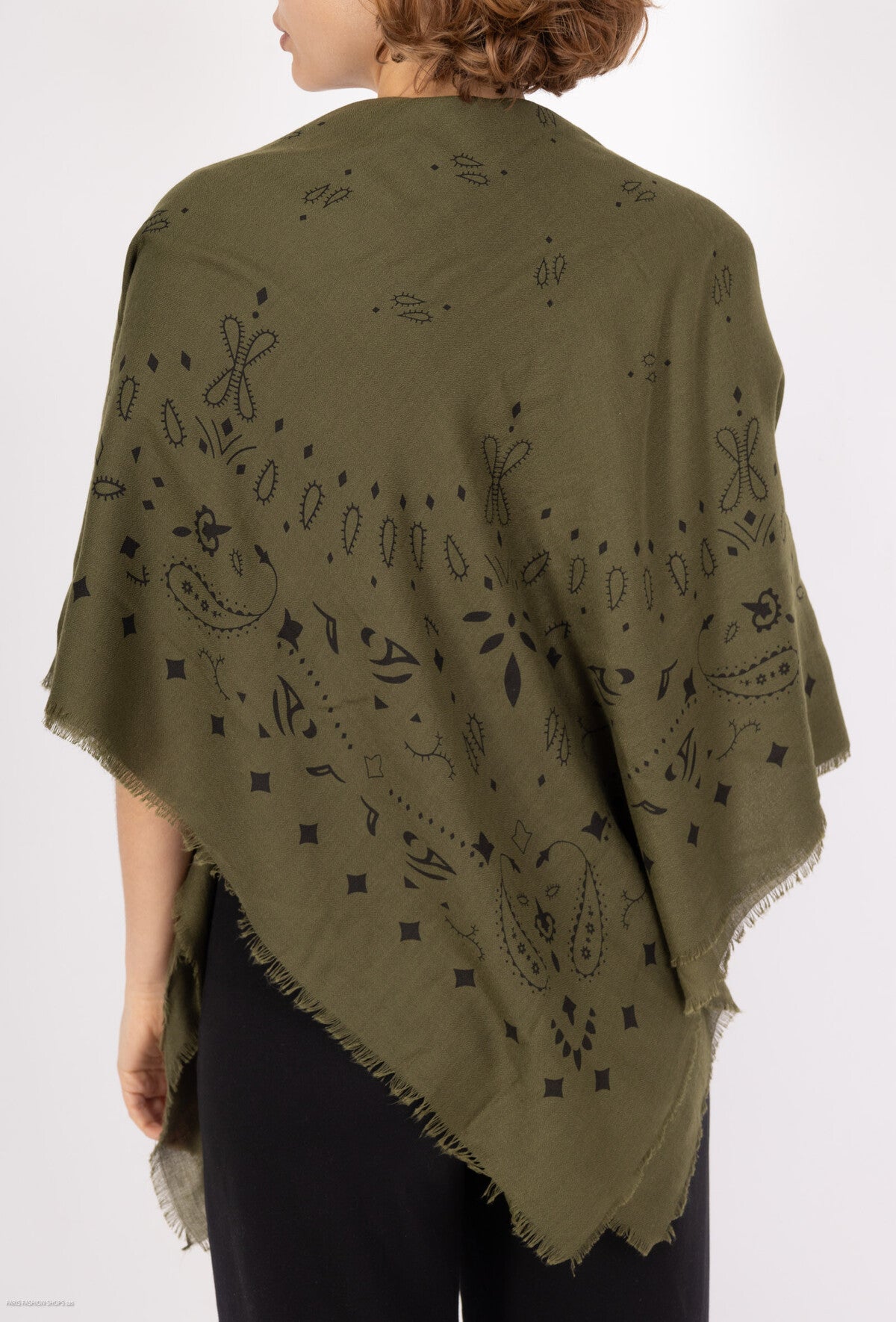 Khaki Lrg Paisley Scarf