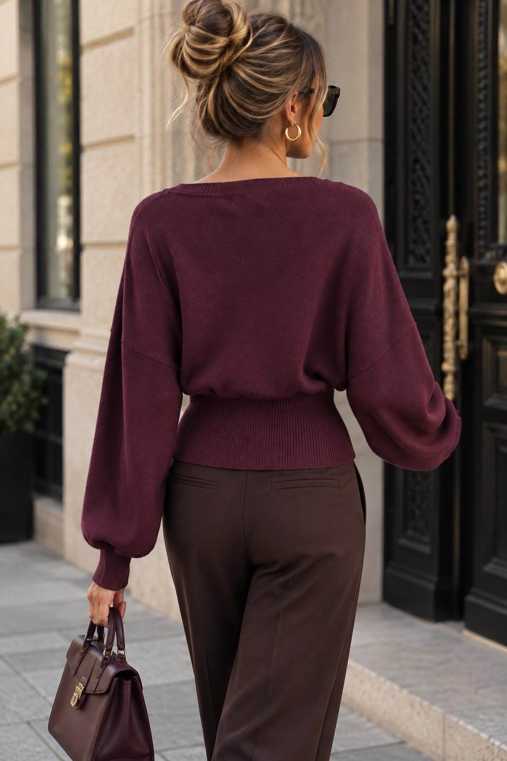 Plum zip cardi