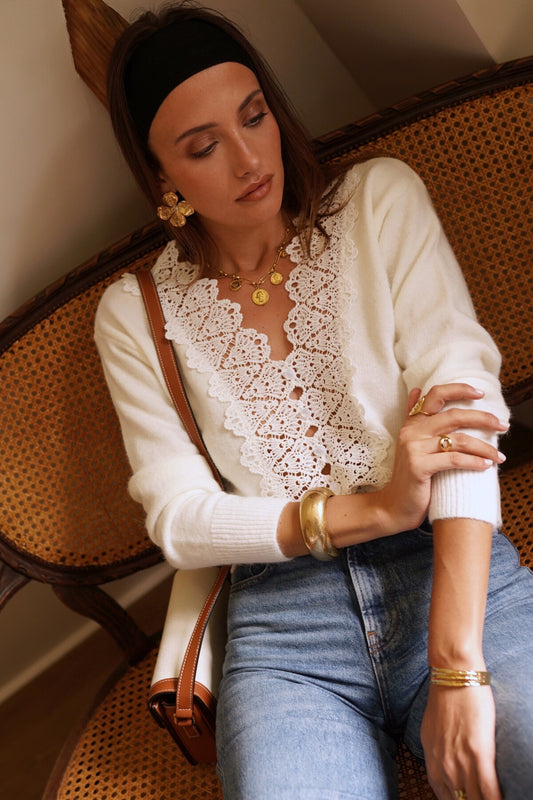 White Lace Sweater