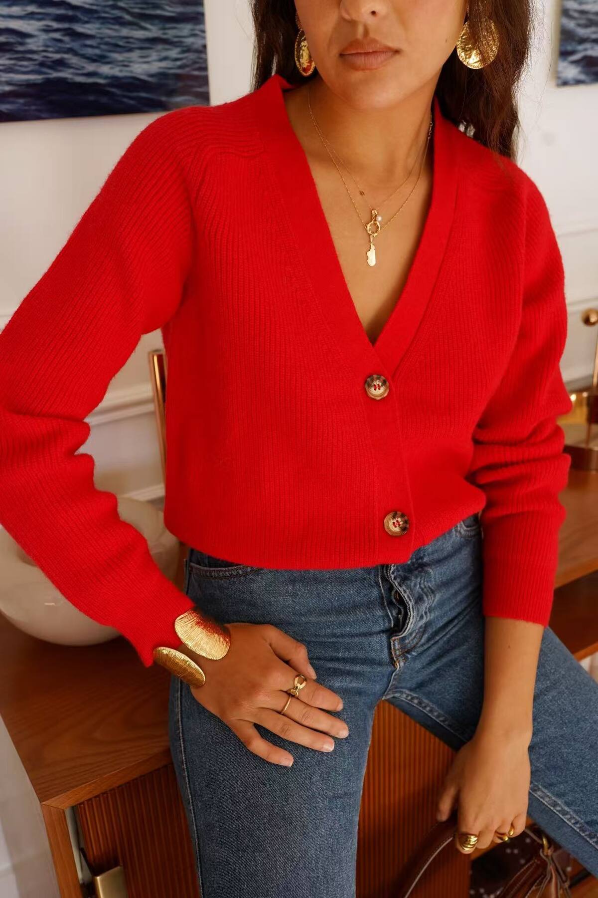 Classic Red Cardi