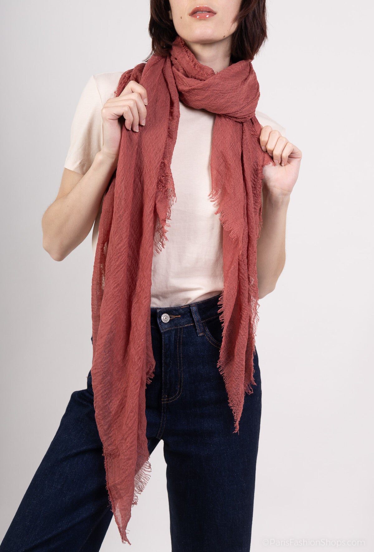 Dark Red Light Scarf
