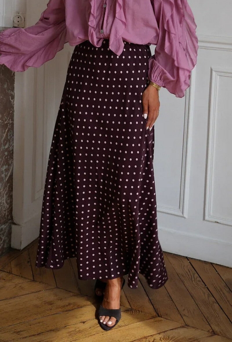 Maroon Polka Dot Skirt