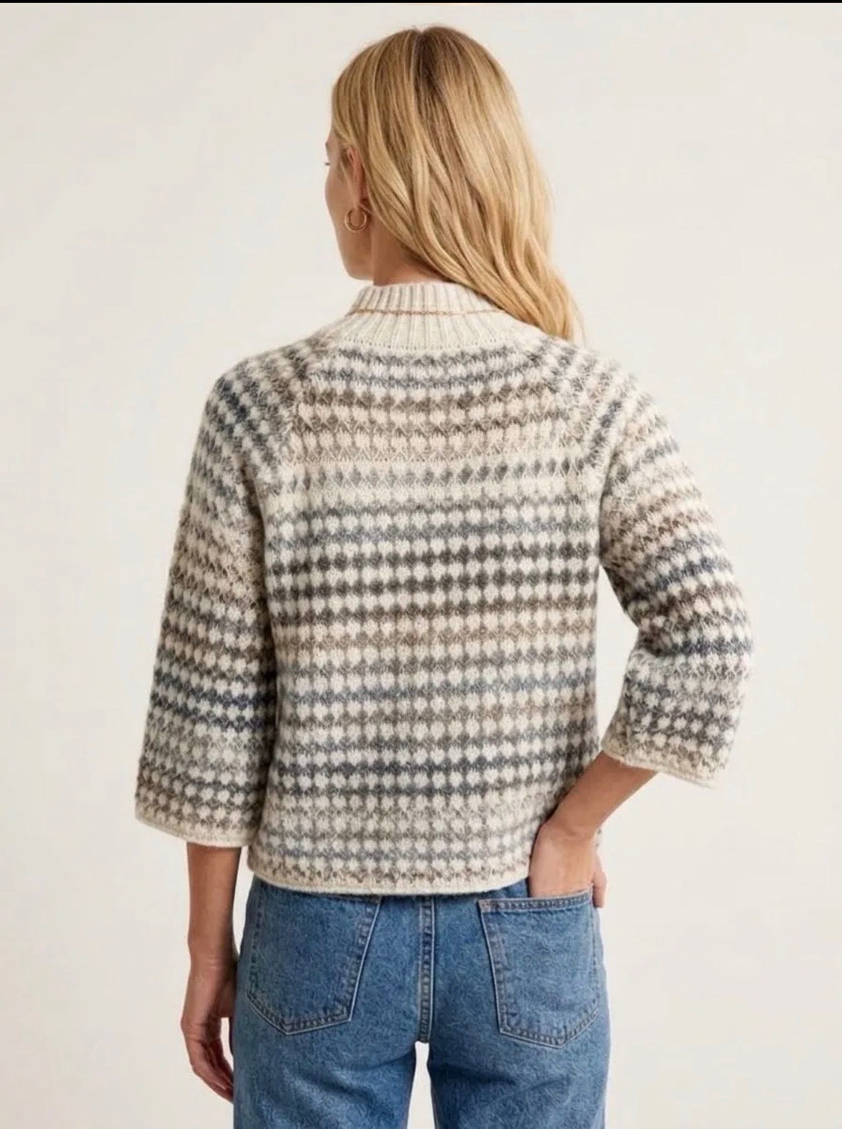 Grey/beige sweater high neck