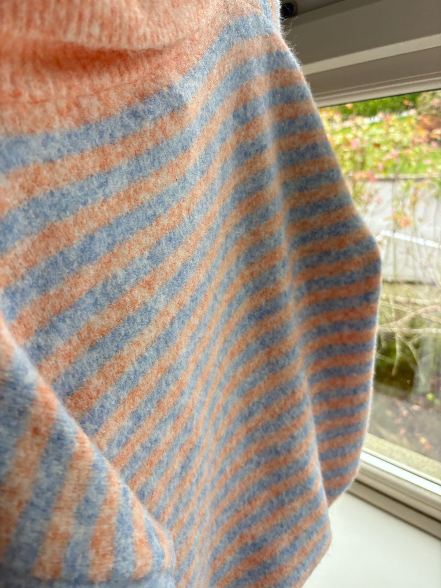 Striped Collared Knit - blue and orange