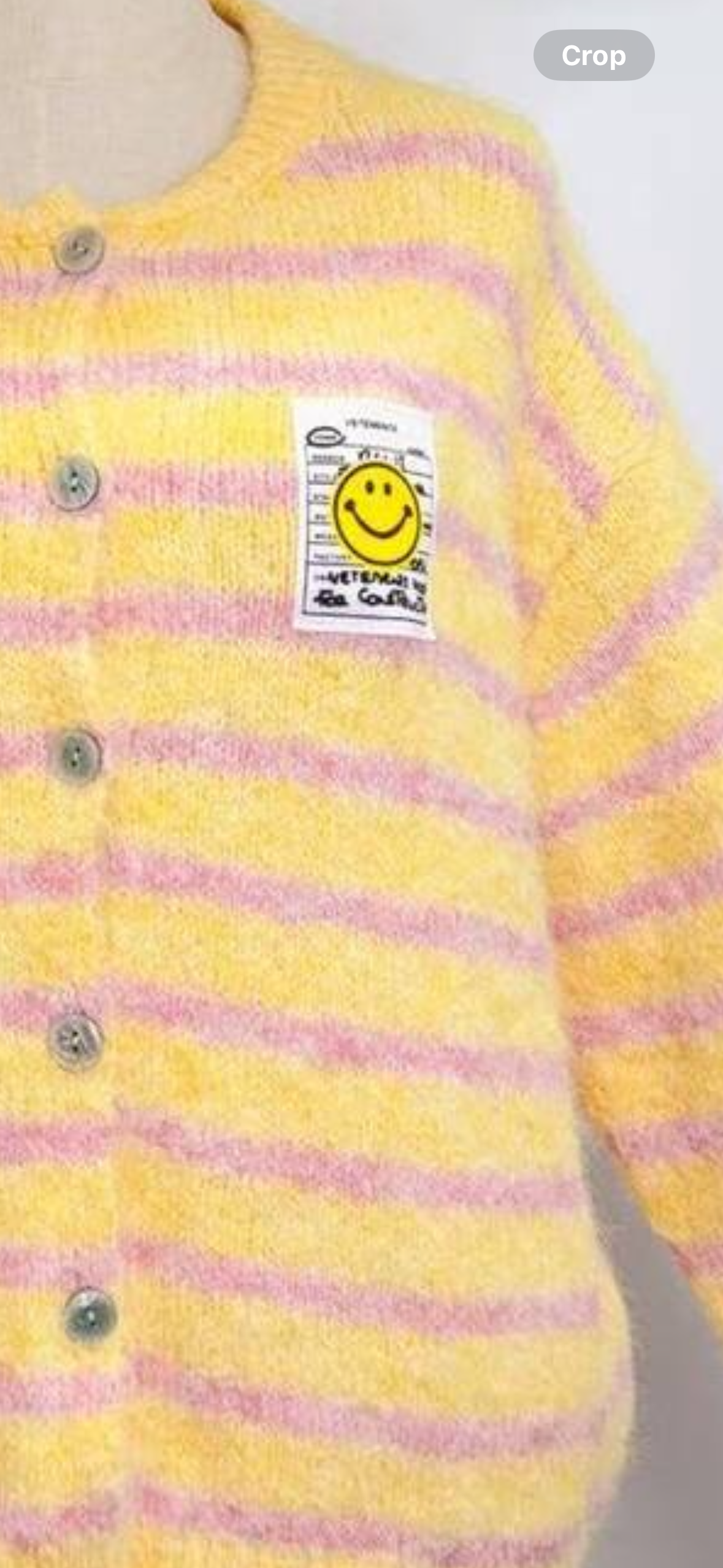 Yellow Striped Smiley Cardi