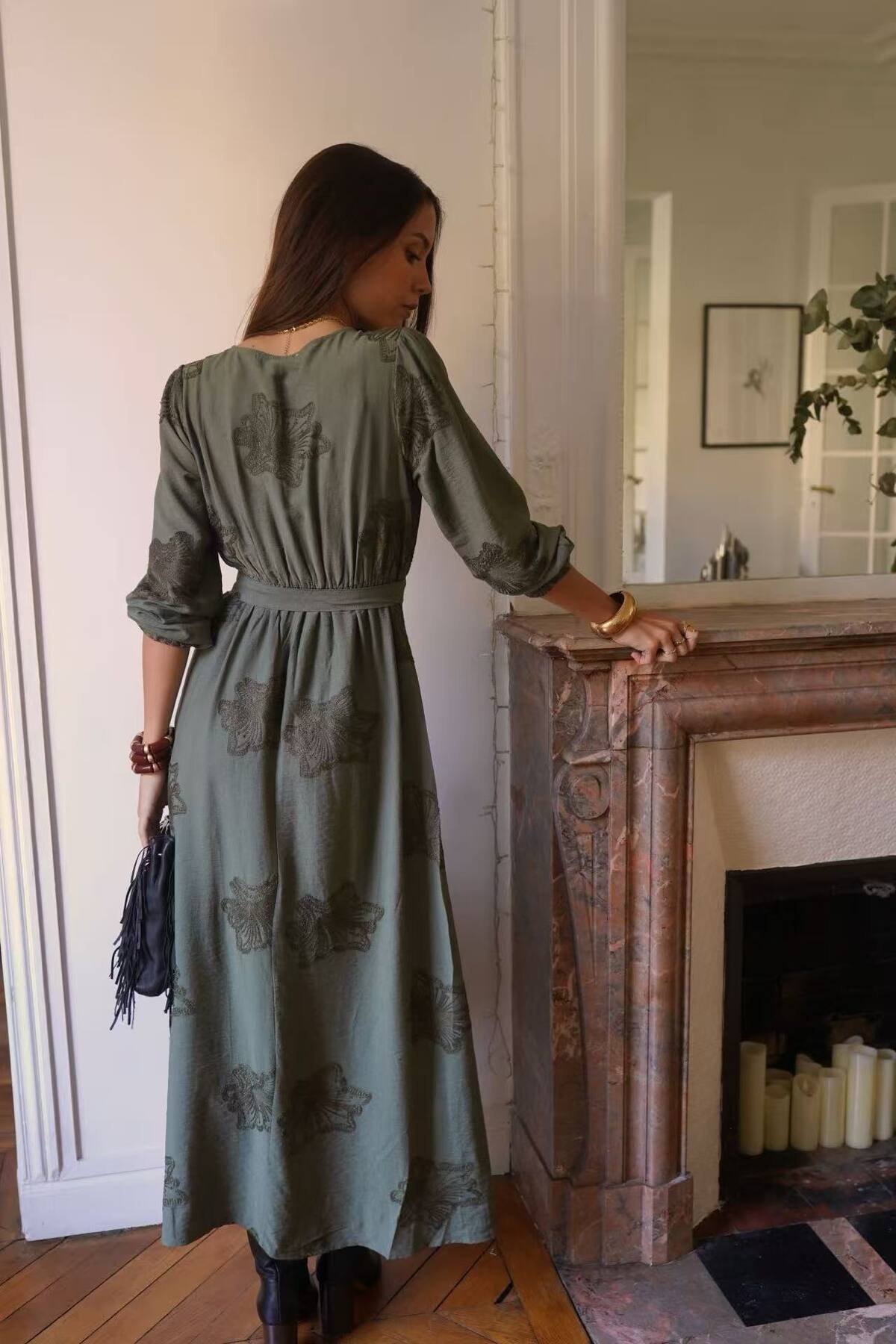 Khaki Midi dress