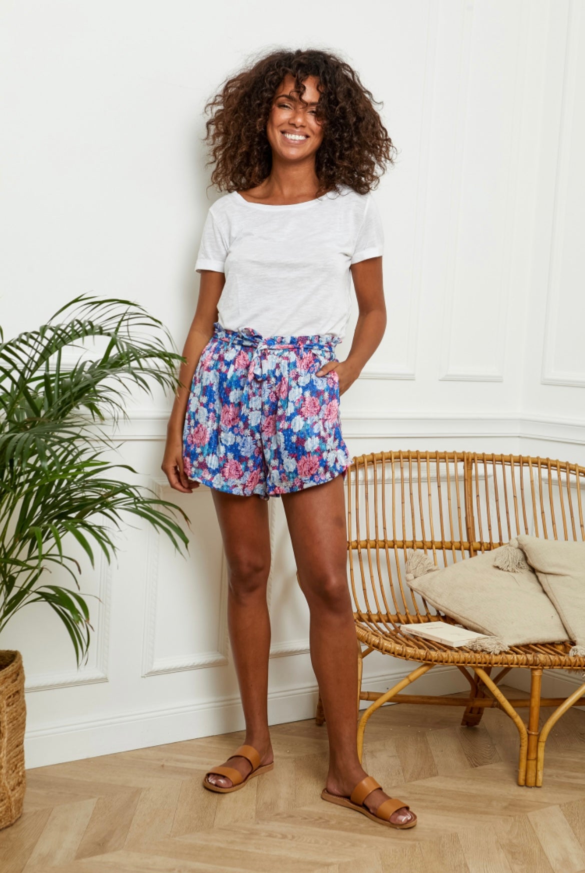 Blue Flower Shorts