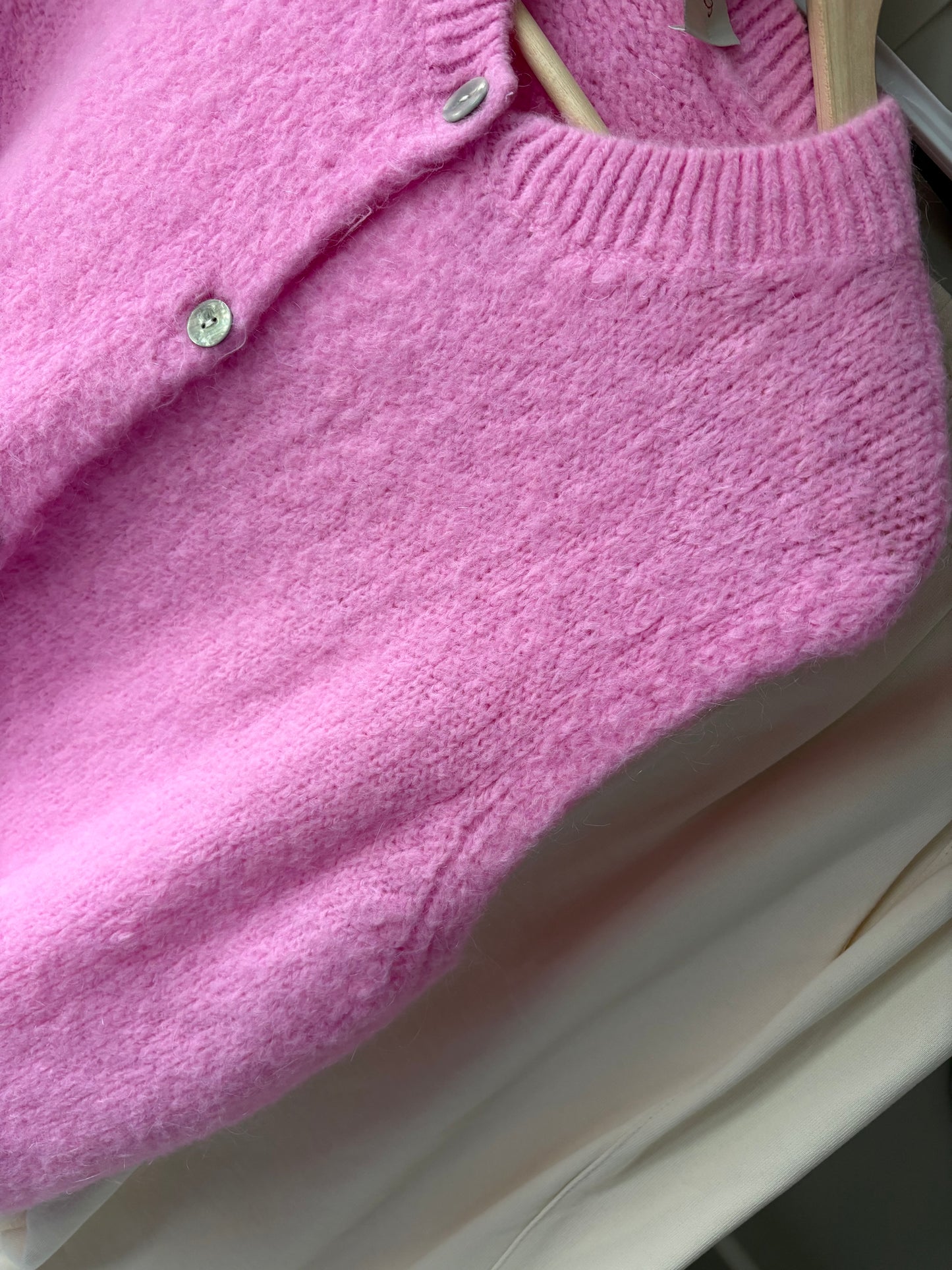 Knit vest Mohair mix pink
