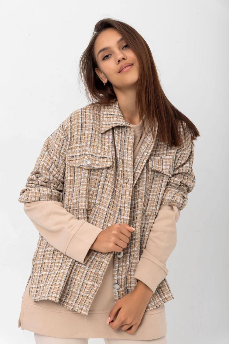 Beige Check Shirt