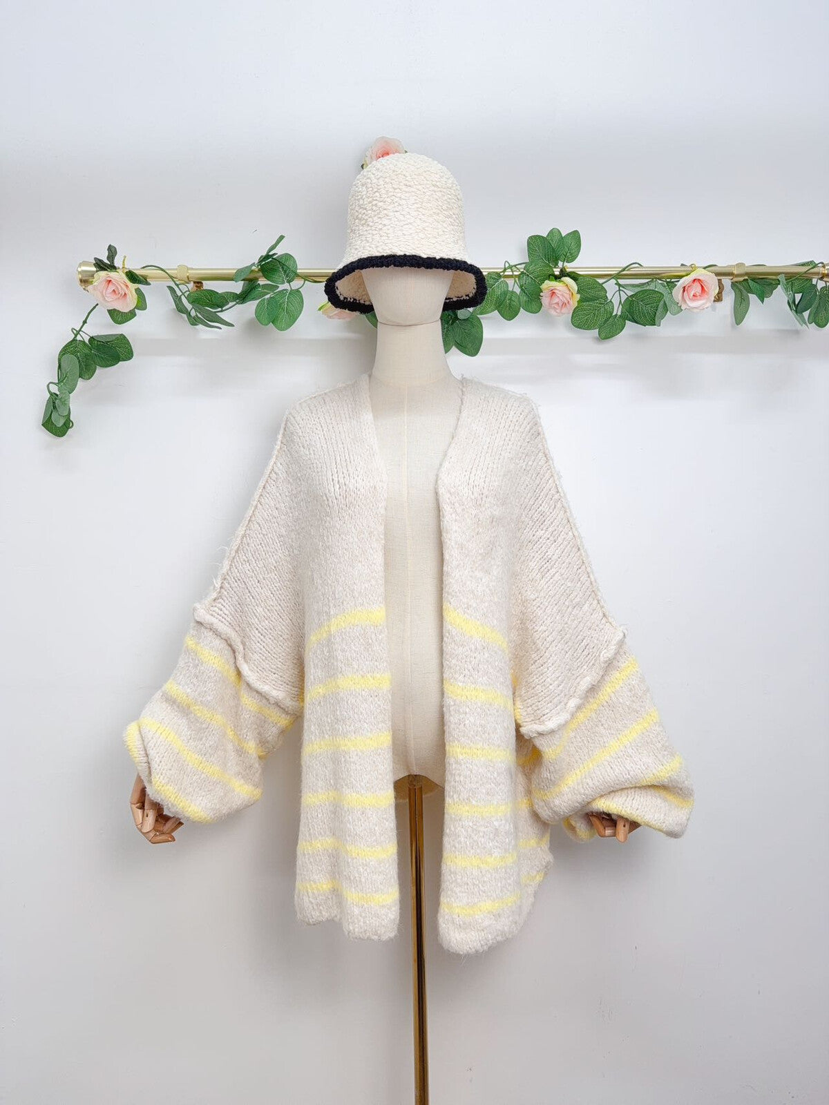 Oversize Yellow stripe Cardi