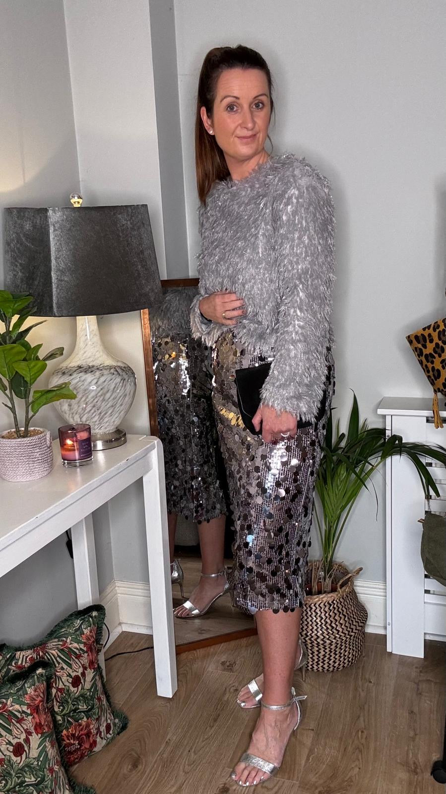 Silver Disco Skirt