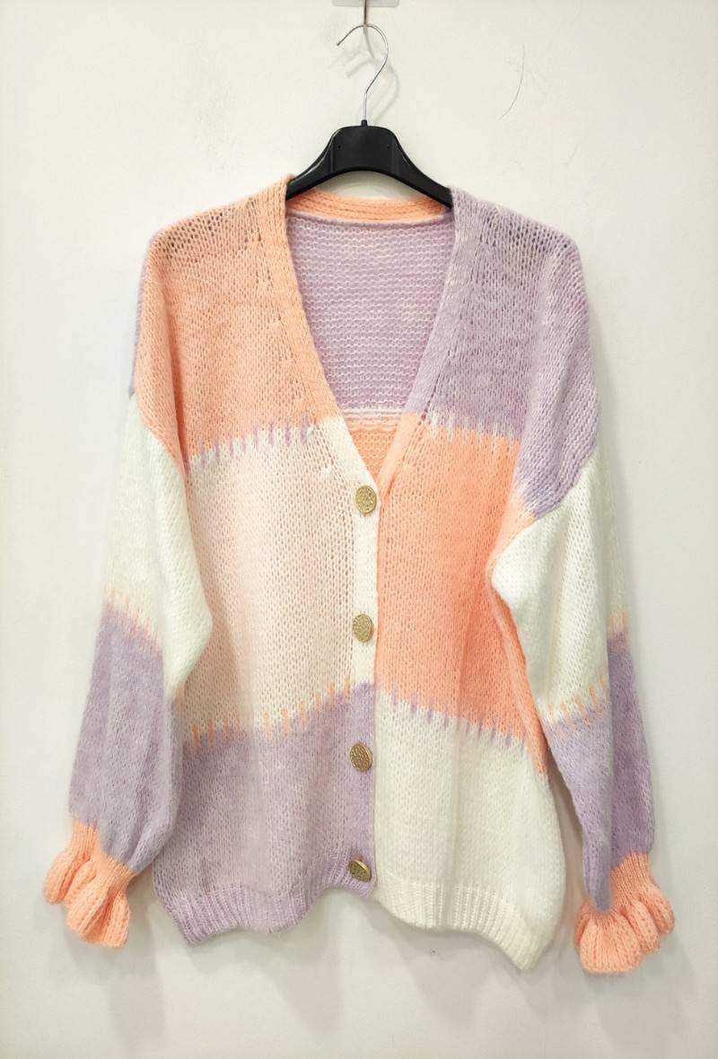 Soft Pink toned block cardi