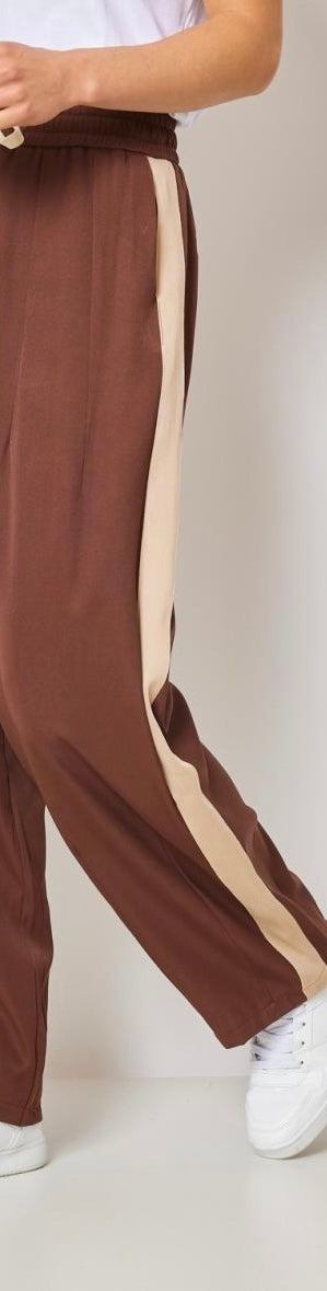 Brown Baggy Stripe Pants