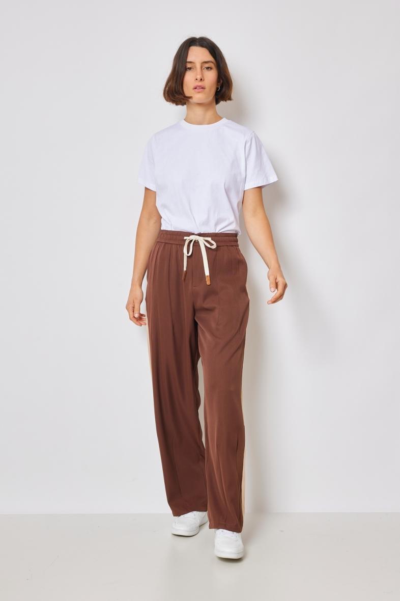 Brown Baggy Stripe Pants