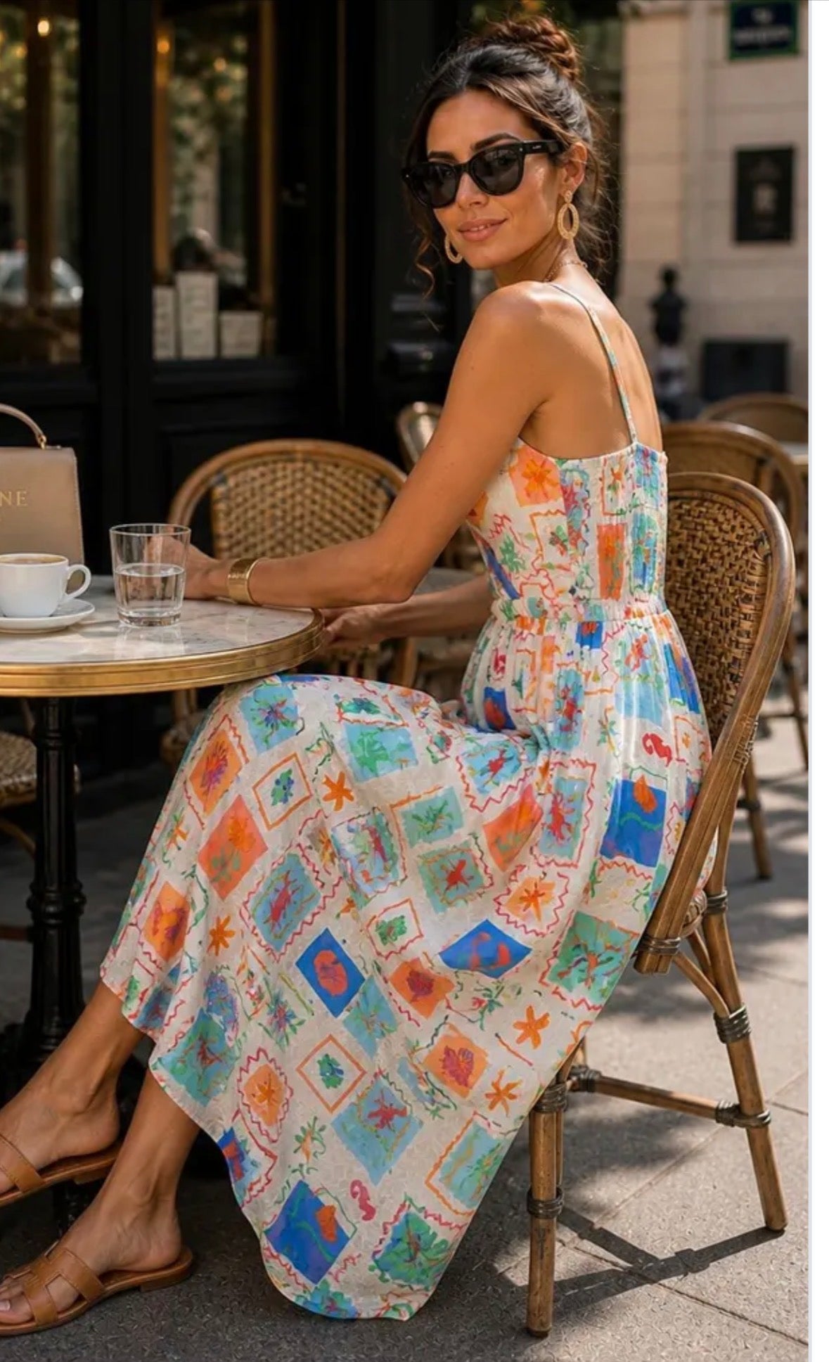 Patch work blue maxi