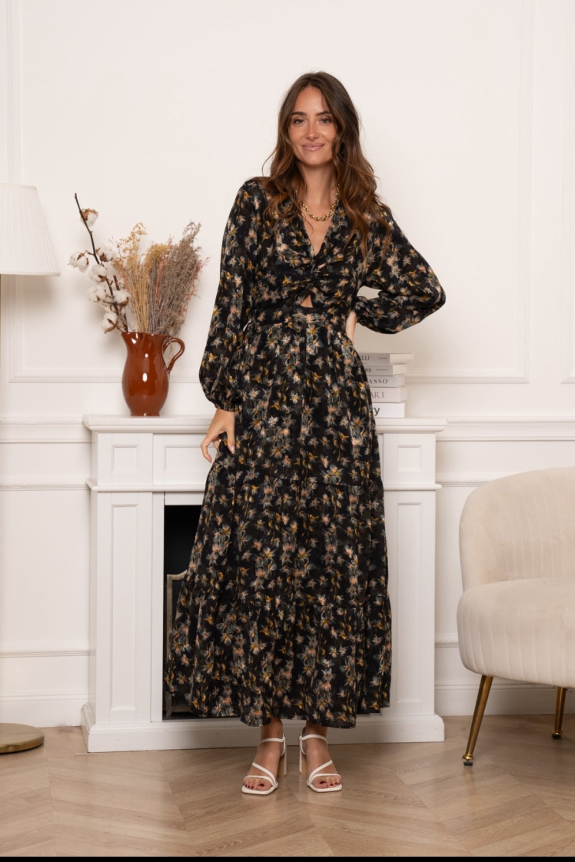 Flower cut dress