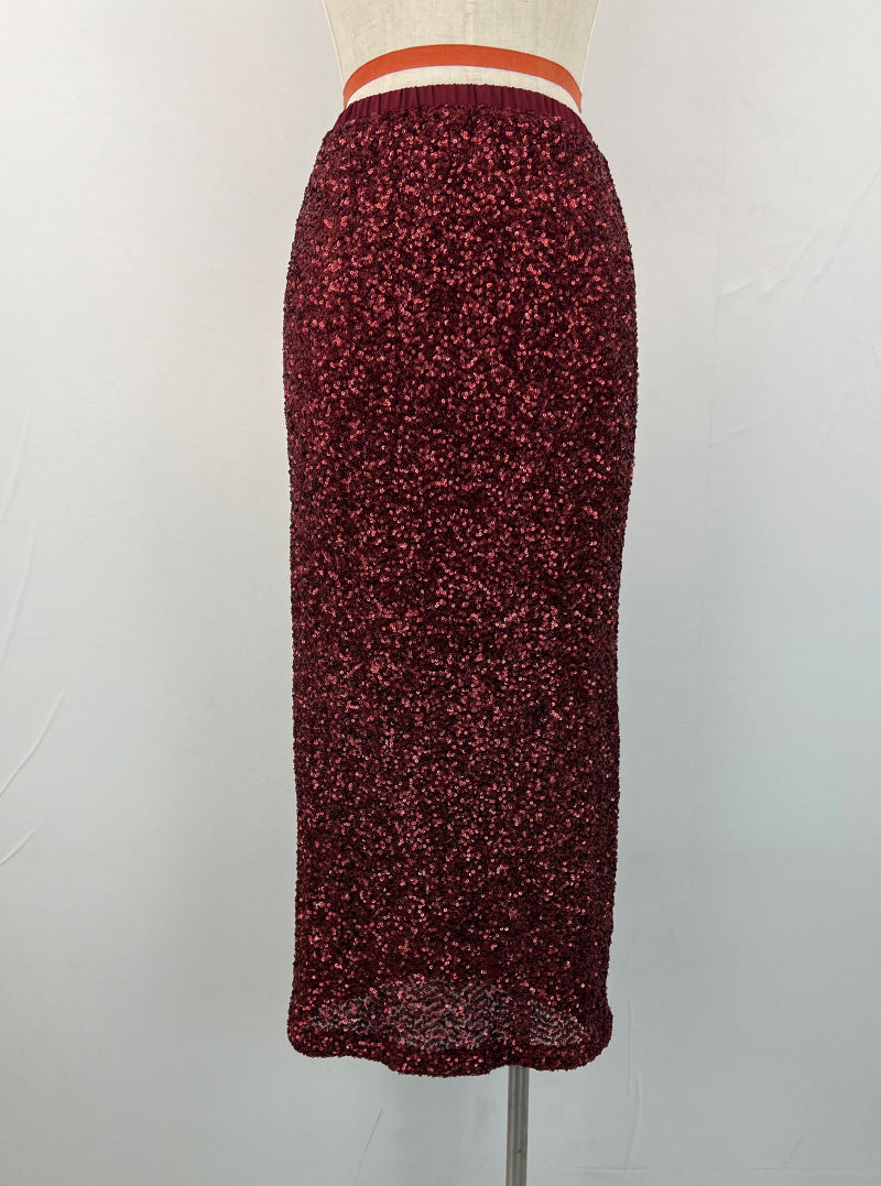Red Sequined Skirt