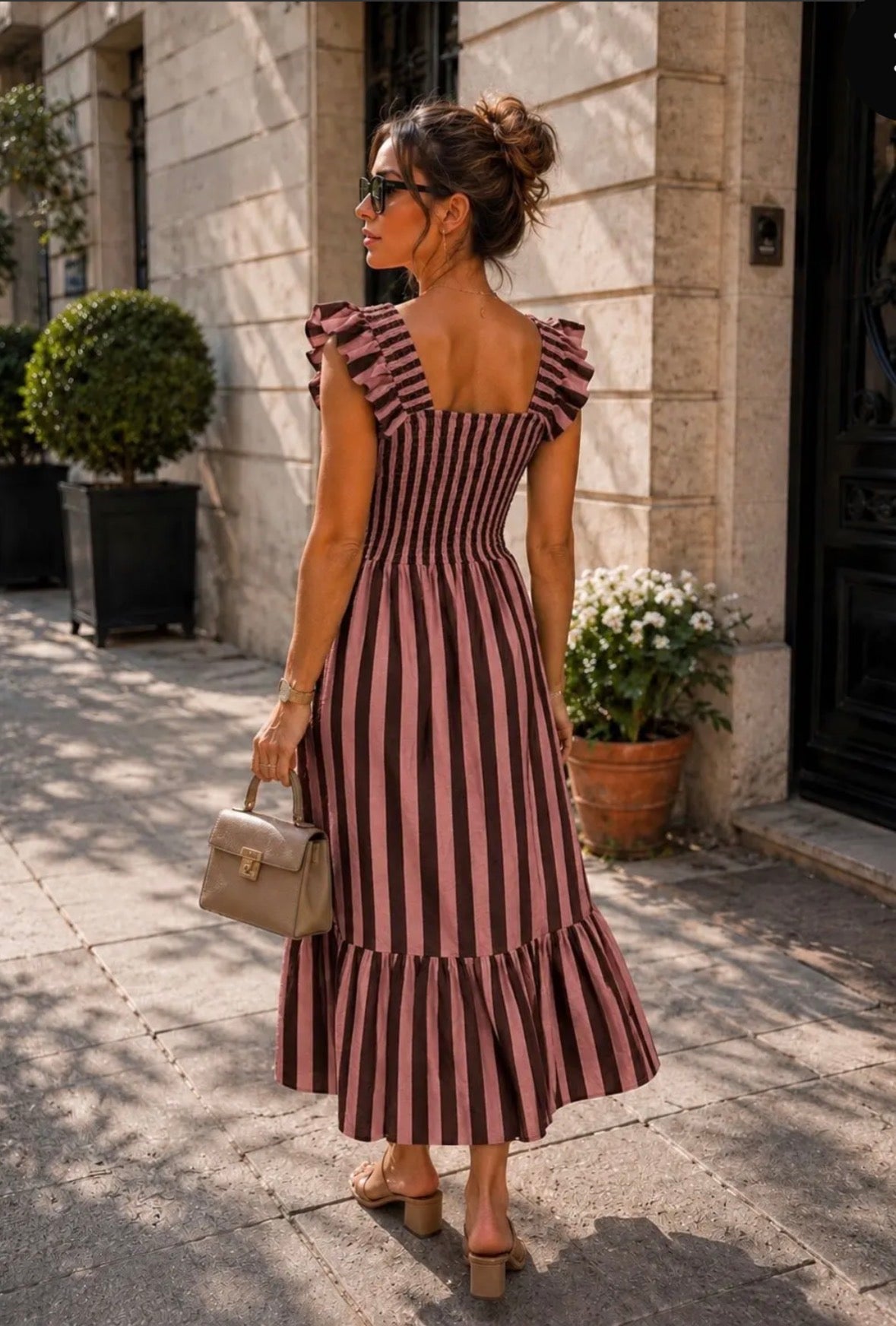 Brown/dusky pink stretch Dress