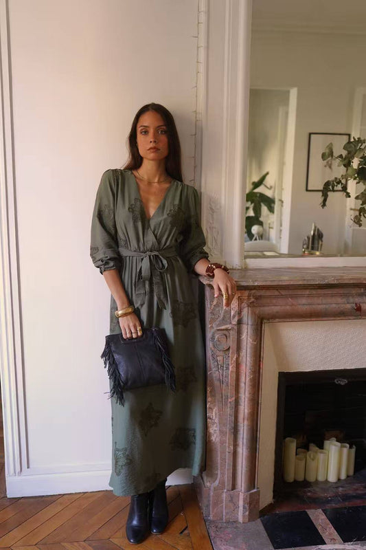 Khaki Midi dress
