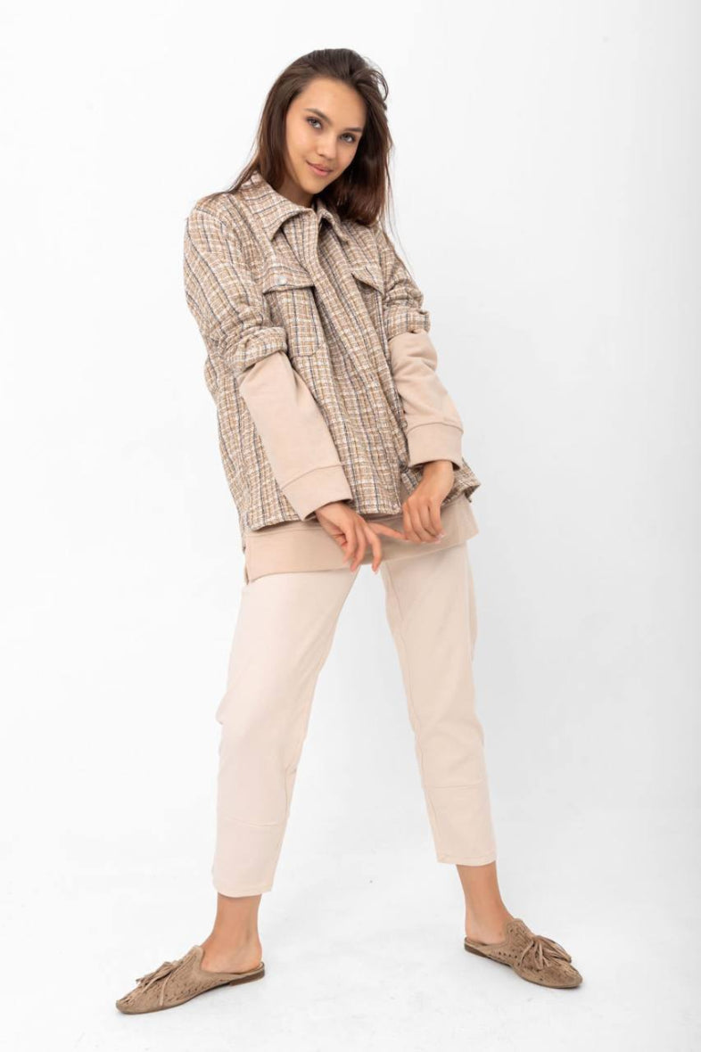 Beige Check Shirt