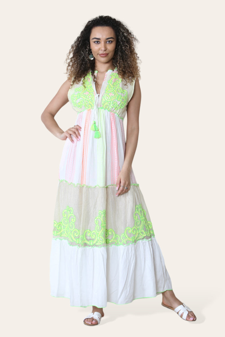 Embroidered Green Dress