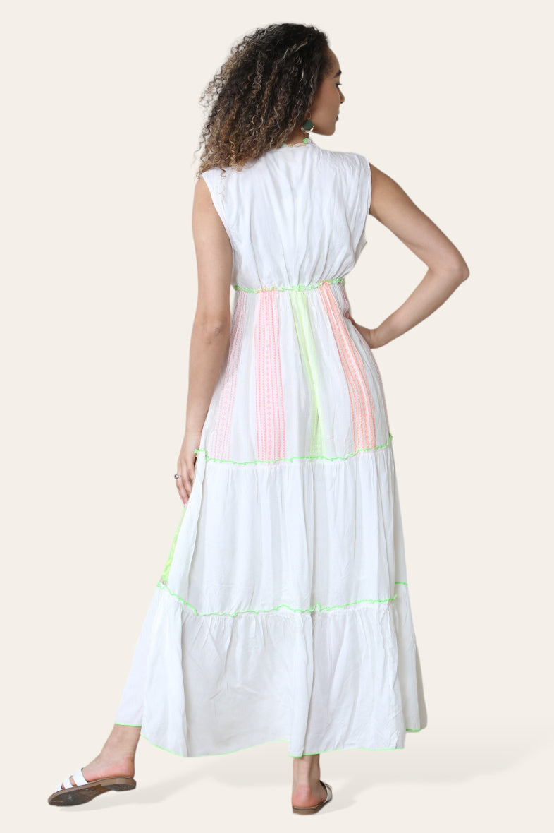 Embroidered Green Dress