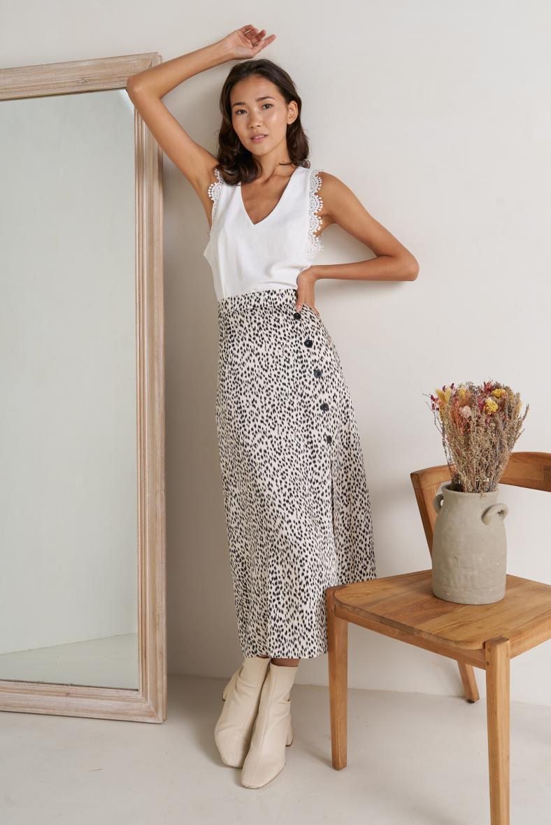 White animal print Skirt