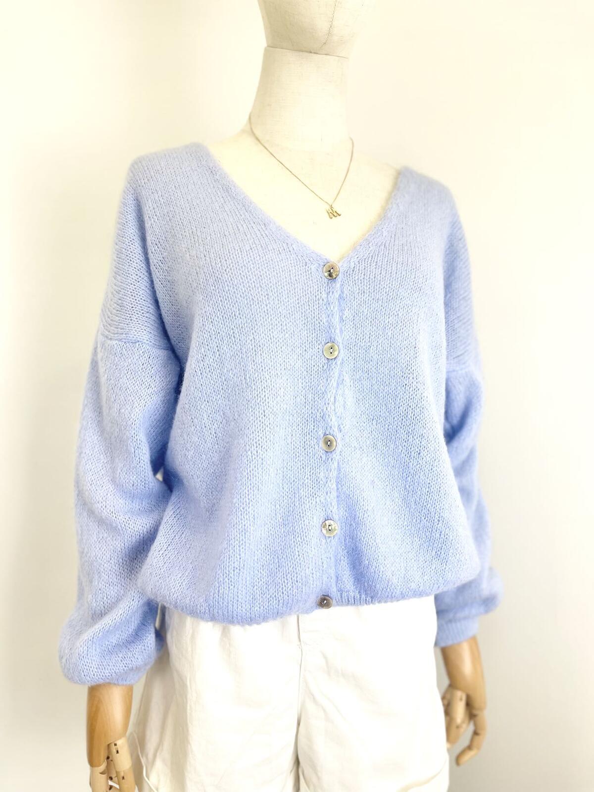 Mohair Baby Blue Cardi
