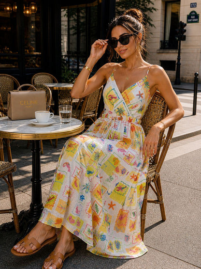 Patch work yellow maxi