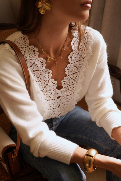 White Lace Sweater