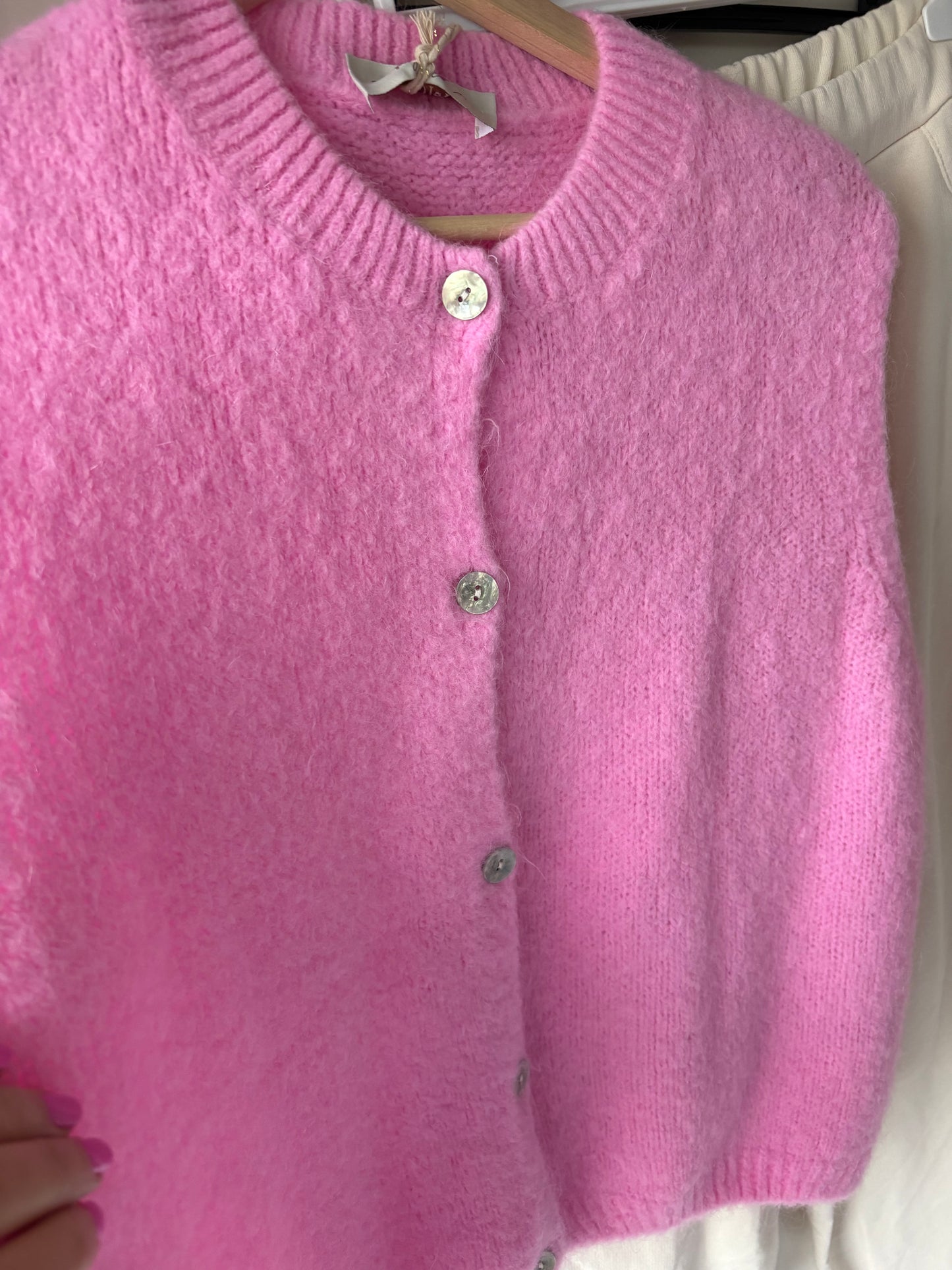 Knit vest Mohair mix pink