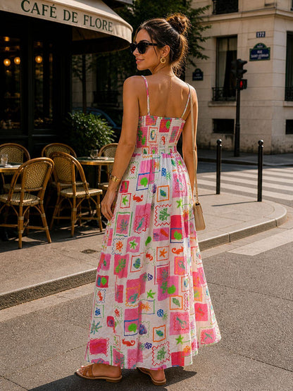 Patch work pink maxi