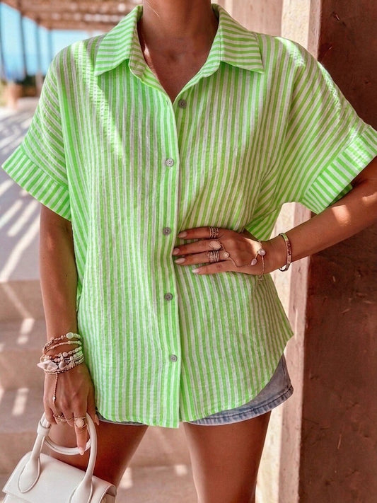 Neon green stripe shirt