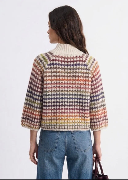 Multi colour sweater high neck