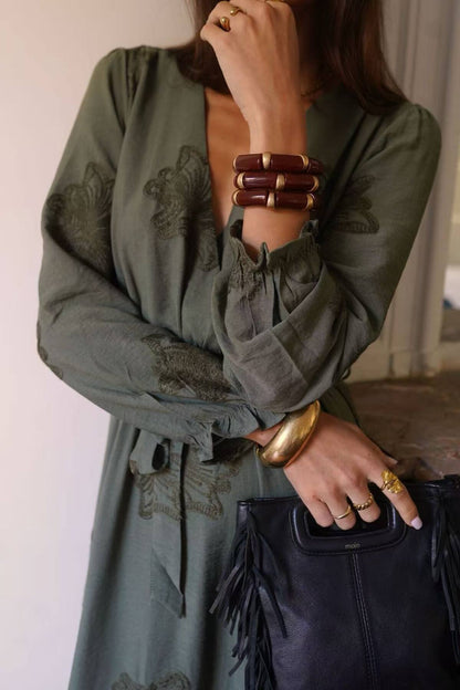 Khaki Midi dress