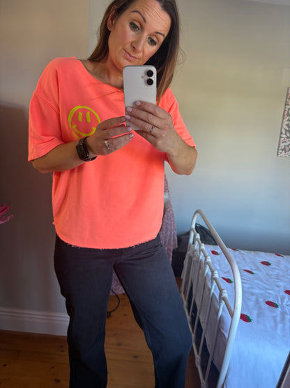 Smiley t-shirt Coral