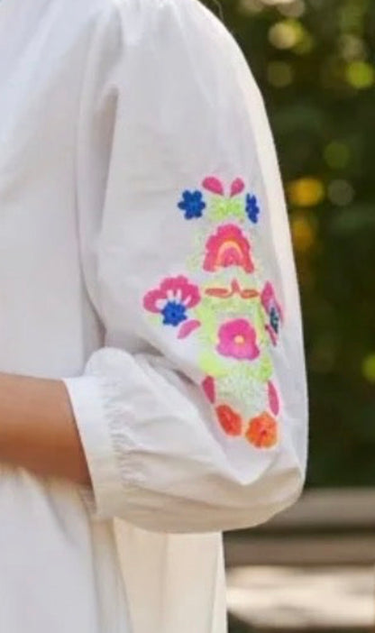 Smock sun dress white
