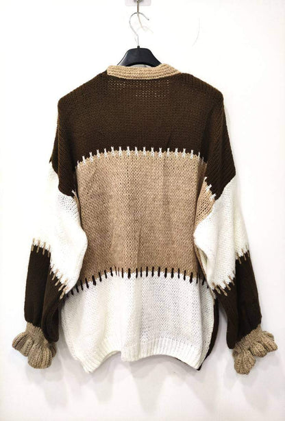 Chocolate toned block cardi