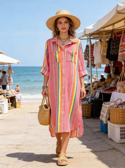 Pink Stripe Cover up