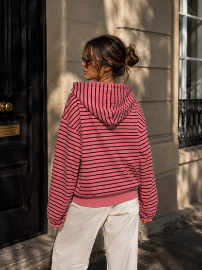 Striped Burgunday zip hoody