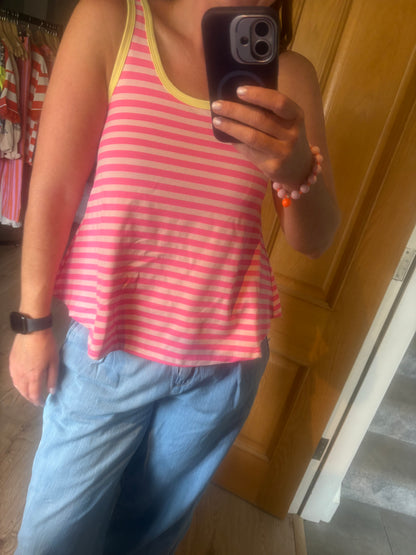 Stripe pink cotton vest