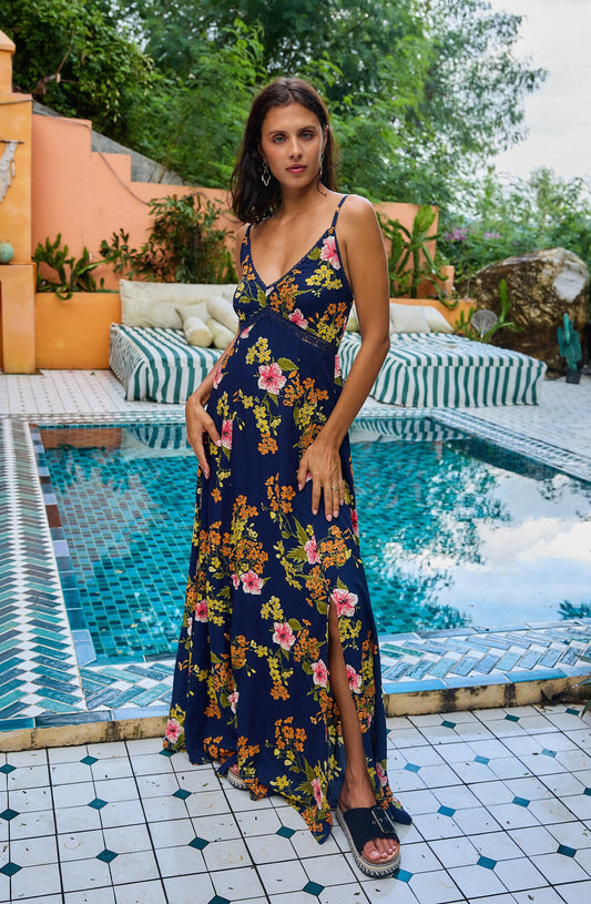 Navy Floral Maxi
