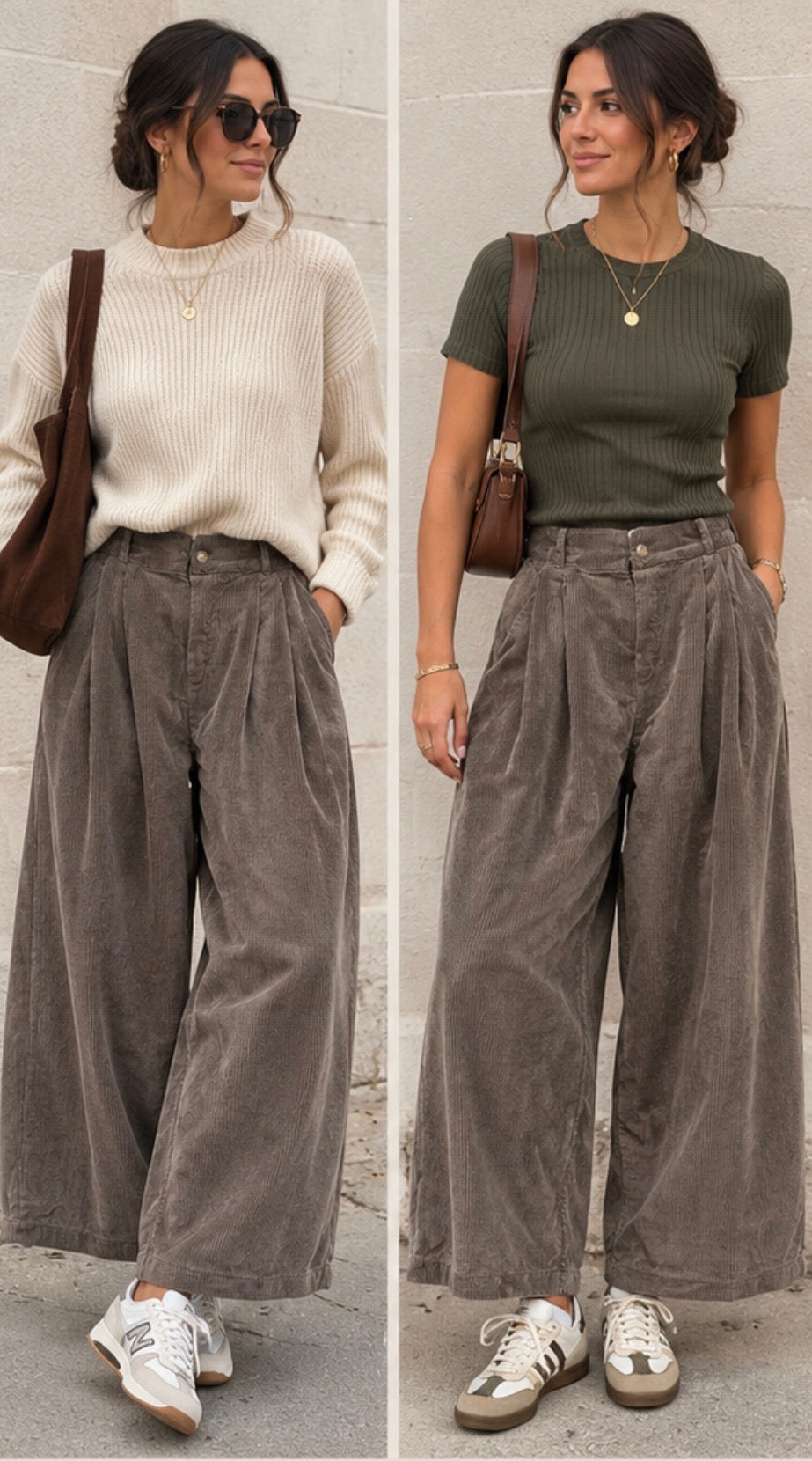 Taupe cord trousers