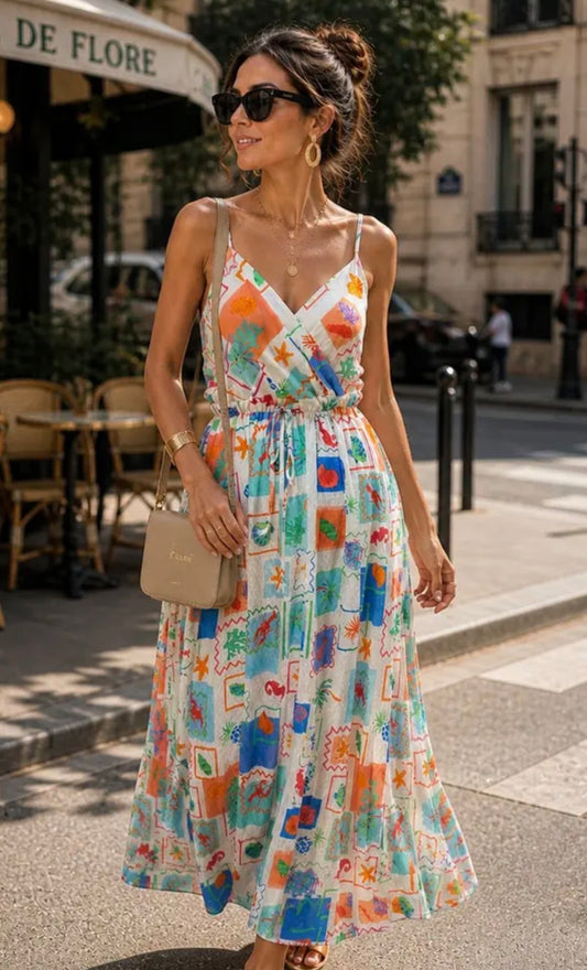 Patch work blue maxi