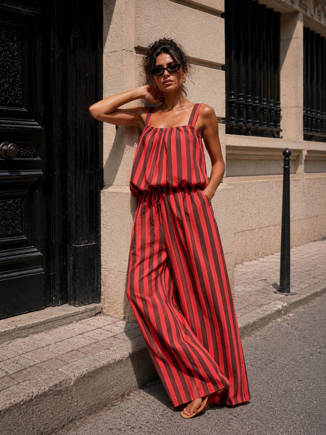 Red Stripe long Co-ord