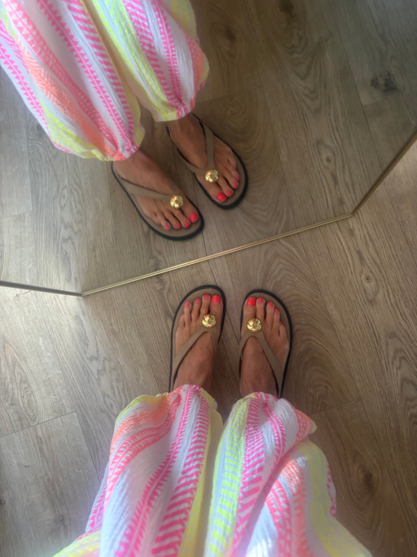 Striped neon Print Trousers