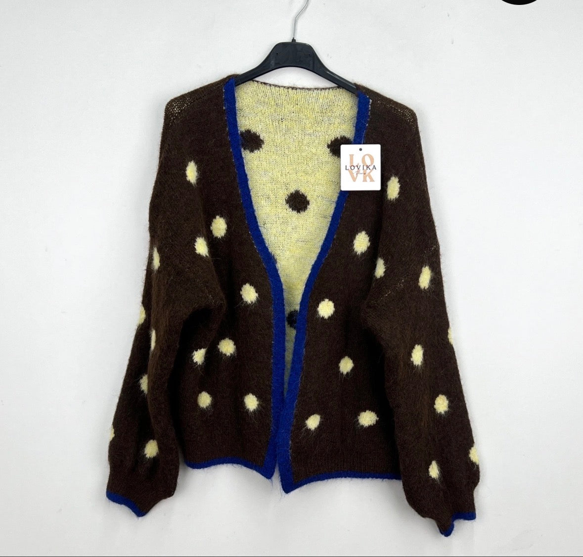 Polka dot brown cardi