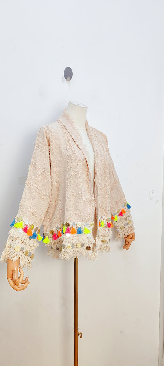Boho jacket tassels and sequence 