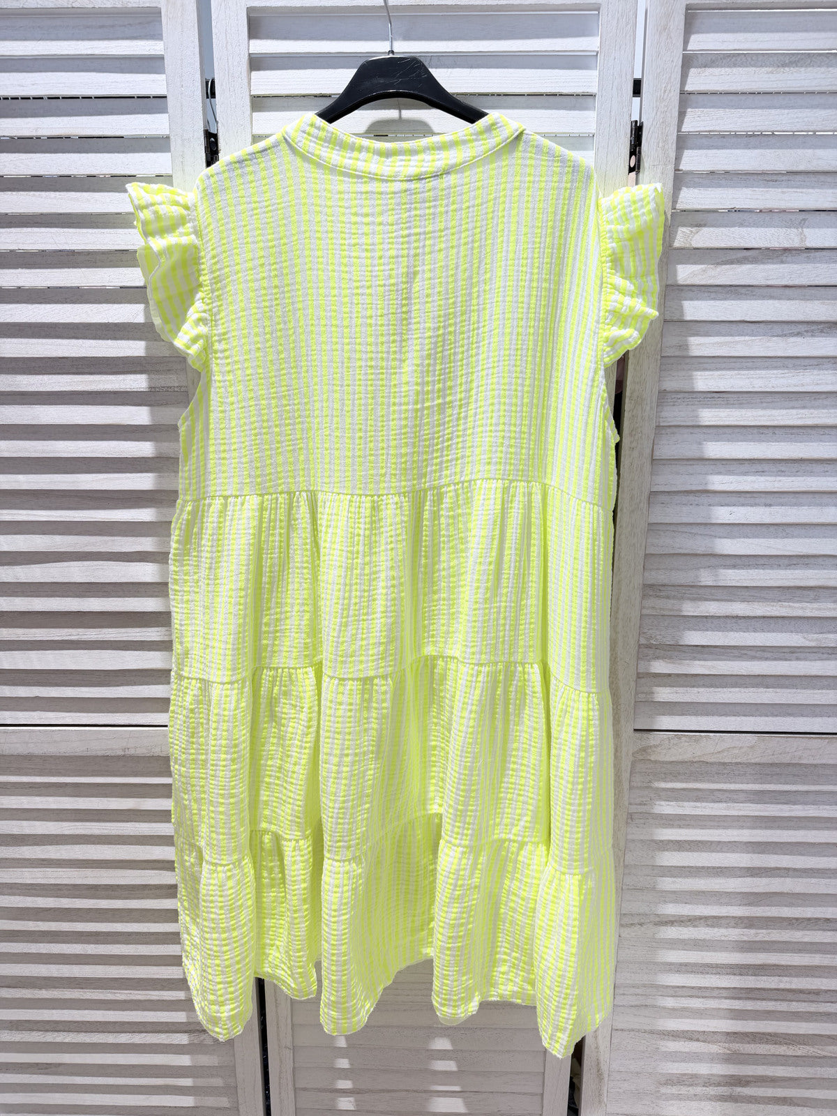 Neon yellow striped dress
